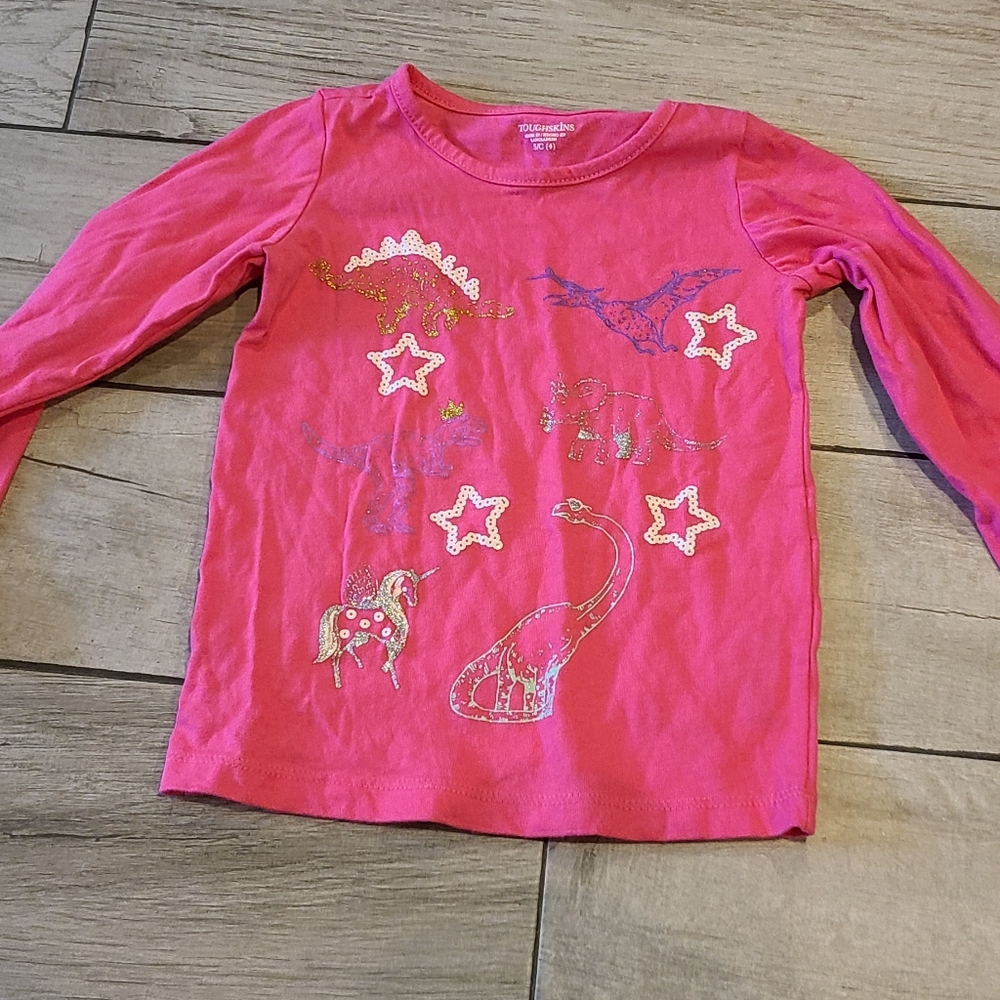 💐Toughskins Girls Sequined Dino tee ☀️🌷 💧 💕 🍂 🍎🍋🧁🎀🦄🪻🍍🍓💘🦉🐧